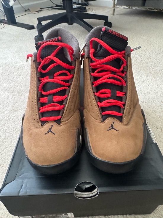 Jordan Other - Jordan Men's Brown Suede Sneakers with Red Laces